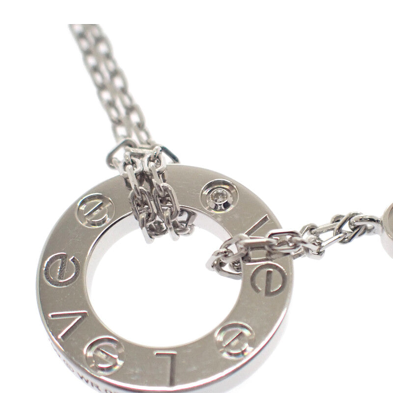 Cartier LOVE Circle B7219400 Necklace K18 White Gold Diamond Women's [Used] [A Rank]