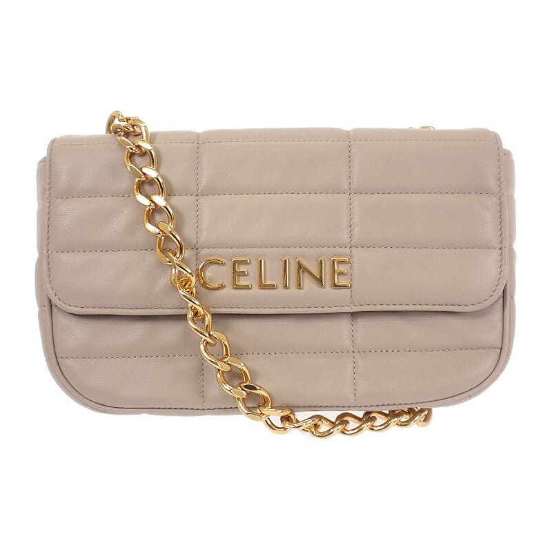 セリーヌ CELINE マトラッセモノクローム 111273EPZ.02TR ショルダーバッグ ゴートレザー アイボリー ゴールド金具 レディース【中古】【Aランク】