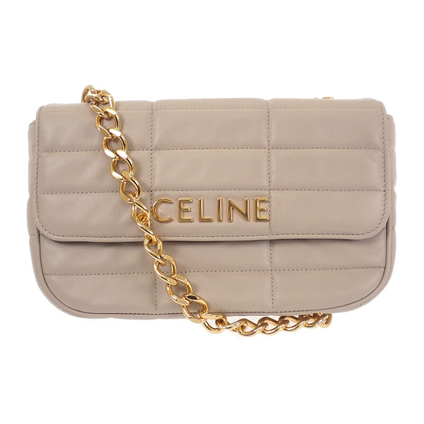 セリーヌ CELINE マトラッセモノクローム 111273EPZ.02TR ショルダーバッグ ゴートレザー アイボリー ゴールド金具 レディース【中古】【Aランク】