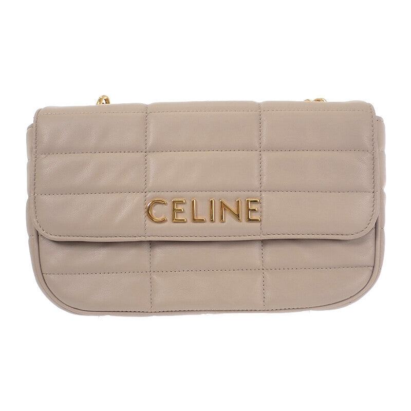 セリーヌ CELINE マトラッセモノクローム 111273EPZ.02TR ショルダーバッグ ゴートレザー アイボリー ゴールド金具 レディース【中古】【Aランク】