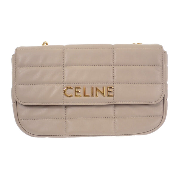 セリーヌ CELINE マトラッセモノクローム 111273EPZ.02TR ショルダーバッグ ゴートレザー アイボリー ゴールド金具 レディース【中古】【Aランク】