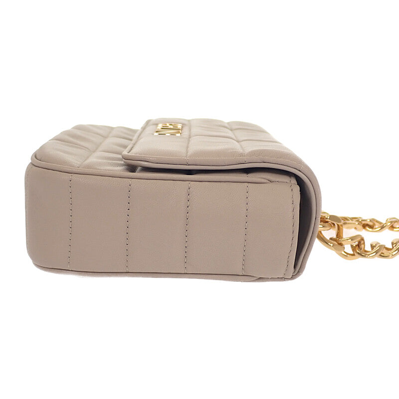 セリーヌ CELINE マトラッセモノクローム 111273EPZ.02TR ショルダーバッグ ゴートレザー アイボリー ゴールド金具 レディース【中古】【Aランク】