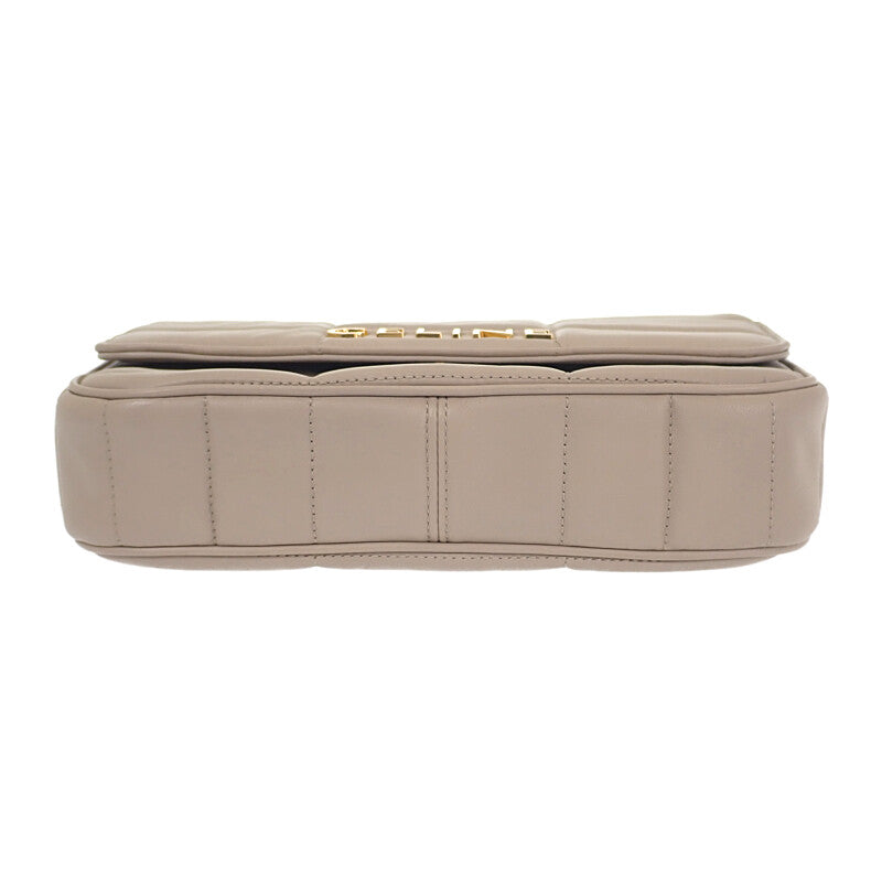 セリーヌ CELINE マトラッセモノクローム 111273EPZ.02TR ショルダーバッグ ゴートレザー アイボリー ゴールド金具 レディース【中古】【Aランク】