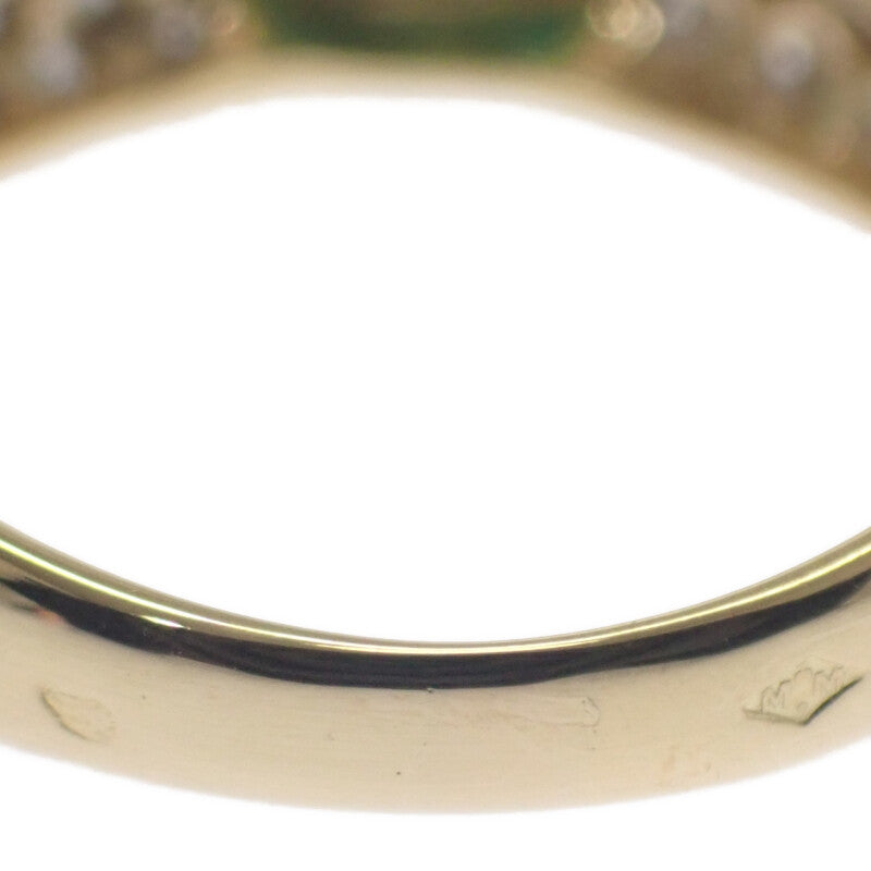 MELLERIO dits MELLER Emerald 14 Ring K18 Yellow Gold Green Emerald Diamond Ladies [Used] [A Rank]