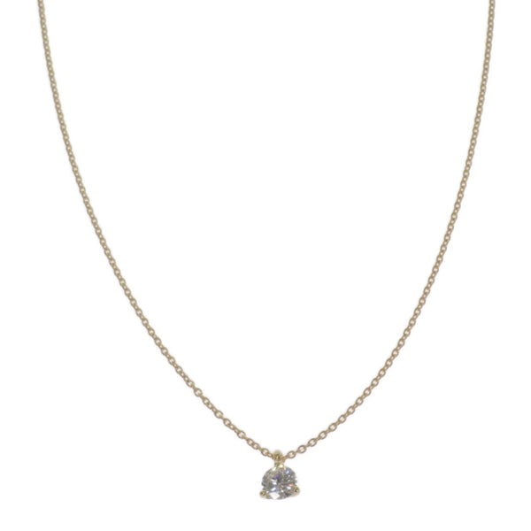 デザインジュエリー 1粒ダイヤ ネックレス K18イエローゴールド ダイヤモンド レディース【中古】【Aランク】
