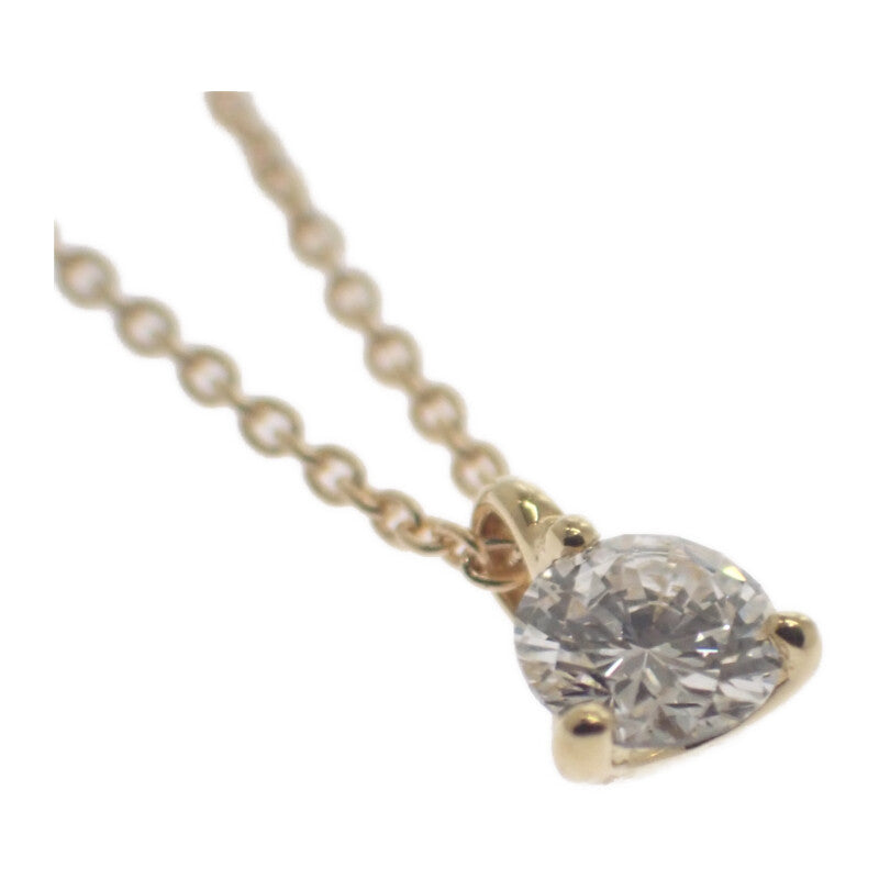 デザインジュエリー 1粒ダイヤ ネックレス K18イエローゴールド ダイヤモンド レディース【中古】【Aランク】