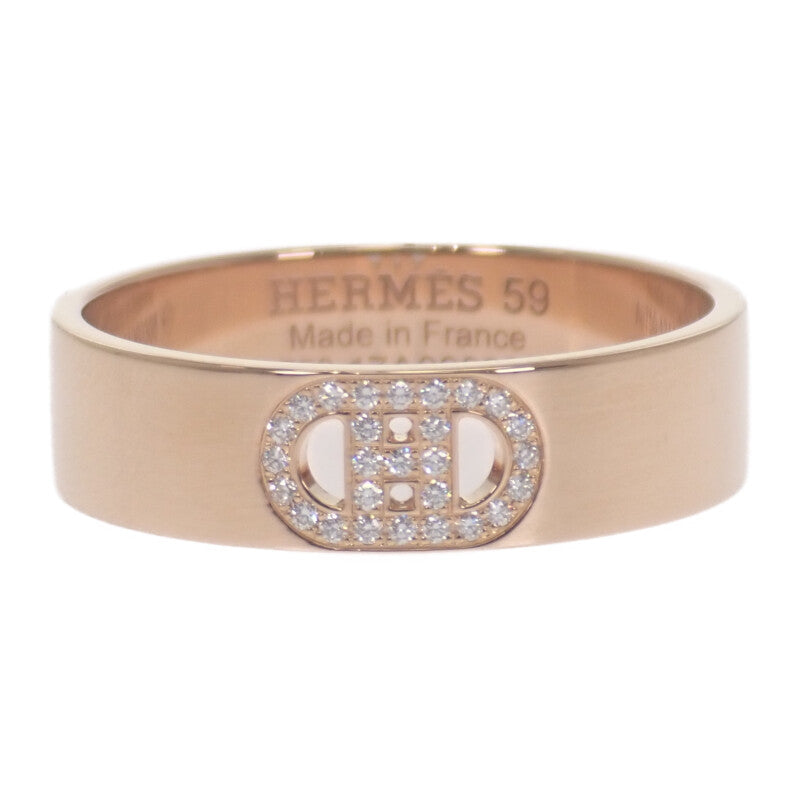 エルメス HERMES Hダンクル PM 19号 H115601B リング K18ピンクゴールド ダイヤモンド レディース【中古】【Aランク】