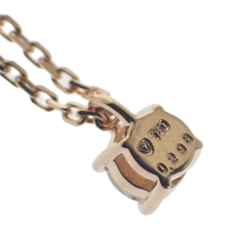 デザインジュエリー 一粒ダイヤ ネックレス K18ピンクゴールド ダイヤモンド レディース【中古】【Aランク】