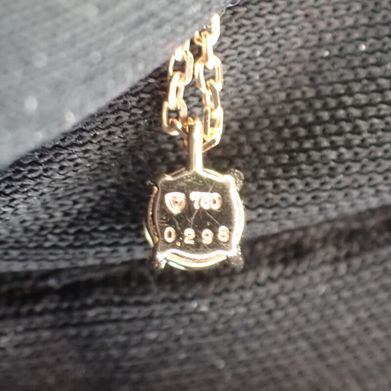 デザインジュエリー 一粒ダイヤ ネックレス K18ピンクゴールド ダイヤモンド レディース【中古】【Aランク】