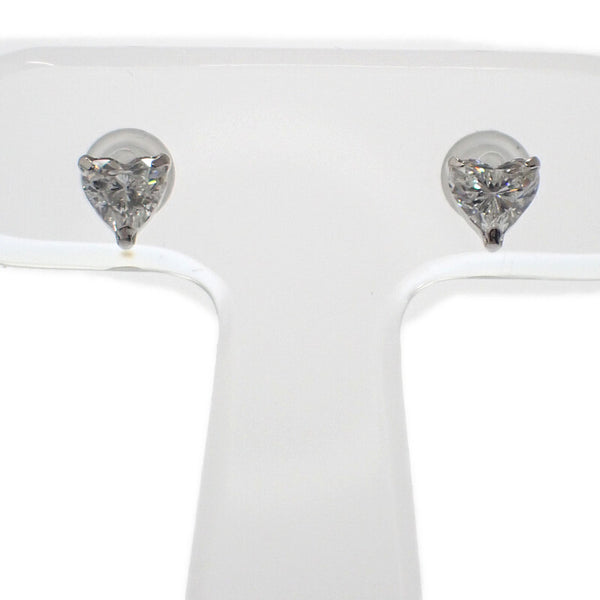 デザインジュエリー ハートシェイプ ピアス Pt900プラチナ ダイヤモンド レディース【中古】【Aランク】