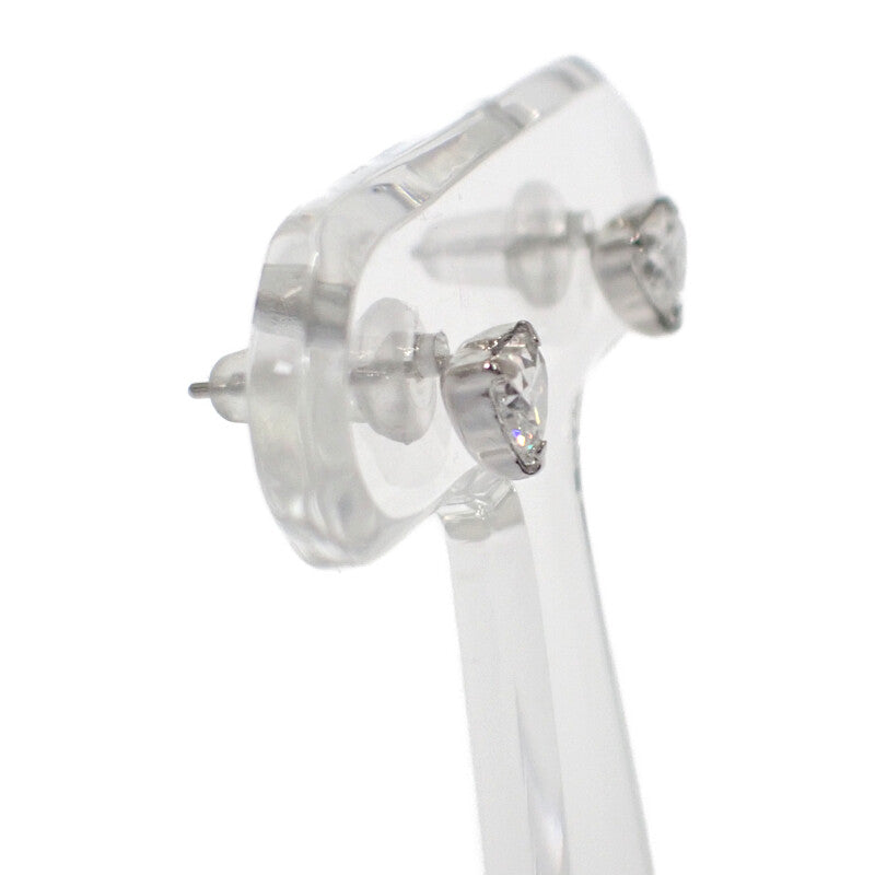 デザインジュエリー ハートシェイプ ピアス Pt900プラチナ ダイヤモンド レディース【中古】【Aランク】