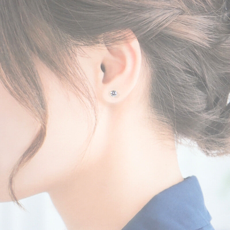 デザインジュエリー 1粒ダイヤ スタッドピアス ピアス Pt900プラチナ ダイヤモンド レディース【中古】【Aランク】