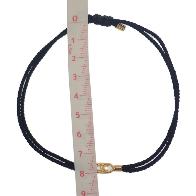 セリーヌ CELINE マイヨントリオンフ コードビーチ ブレスレット メタル ブラック ゴールド レディース【中古】【Aランク】