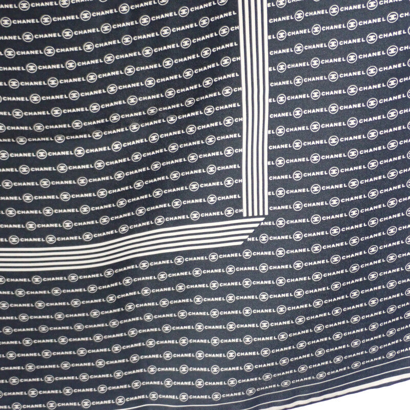 シャネル CHANEL ココマーク スカーフ シルク ブラック レディース【中古】【Aランク】