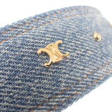 セリーヌ CELINE トリオンフデニムヘアバンド 460YV2BCO.07GD ヘアアクセサリー デニム ブルー ゴールド金具 レディース【中古】【Aランク】