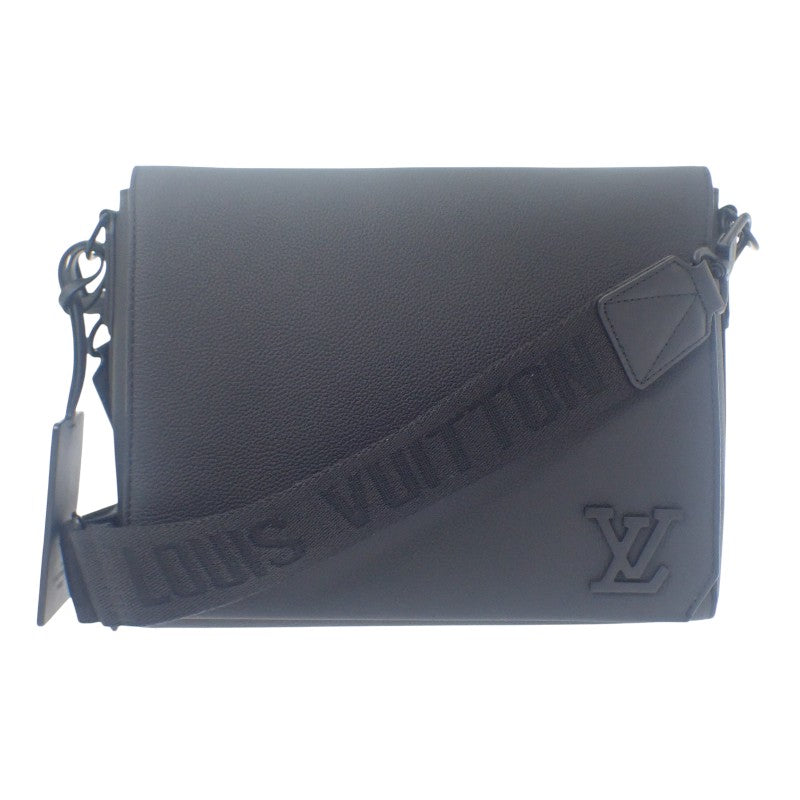ルイヴィトン LOUIS VUITTON テイクオフ メッセンジャー M57080 ショルダーバッグ カーフ ブラック メンズ【中古】【Aランク】