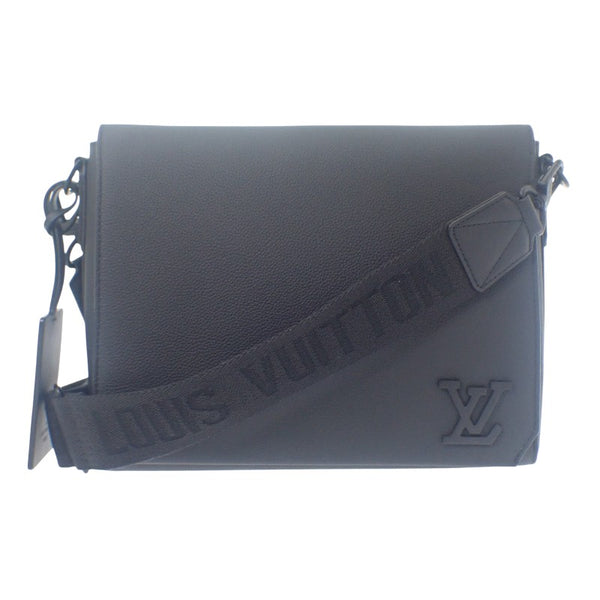 ルイヴィトン LOUIS VUITTON テイクオフ メッセンジャー M57080 ショルダーバッグ カーフ ブラック メンズ【中古】【Aランク】