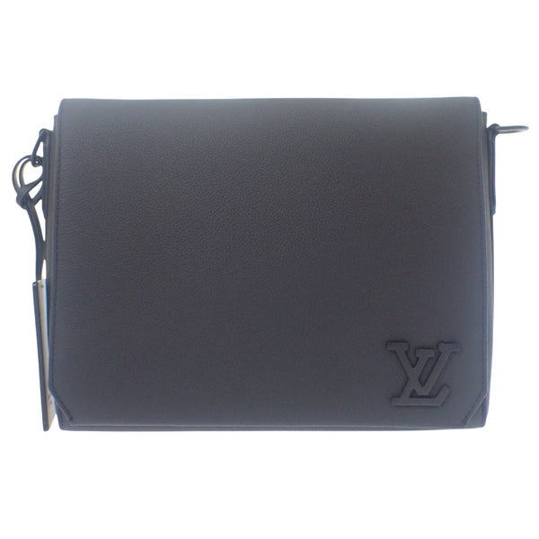 ルイヴィトン LOUIS VUITTON テイクオフ メッセンジャー M57080 ショルダーバッグ カーフ ブラック メンズ【中古】【Aランク】