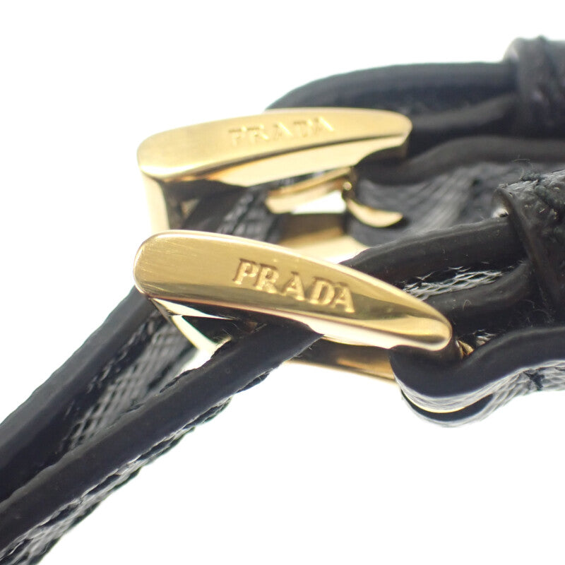 プラダ PRADA デュエットバケット Re-Nylon 1BH038 2WAYバッグ ナイロン ブラック ゴールド金具 レディース【中古】【Aランク】