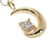 三日月モチーフ ネックレス K18イエローゴールド ダイヤモンド レディース【中古】【Aランク】