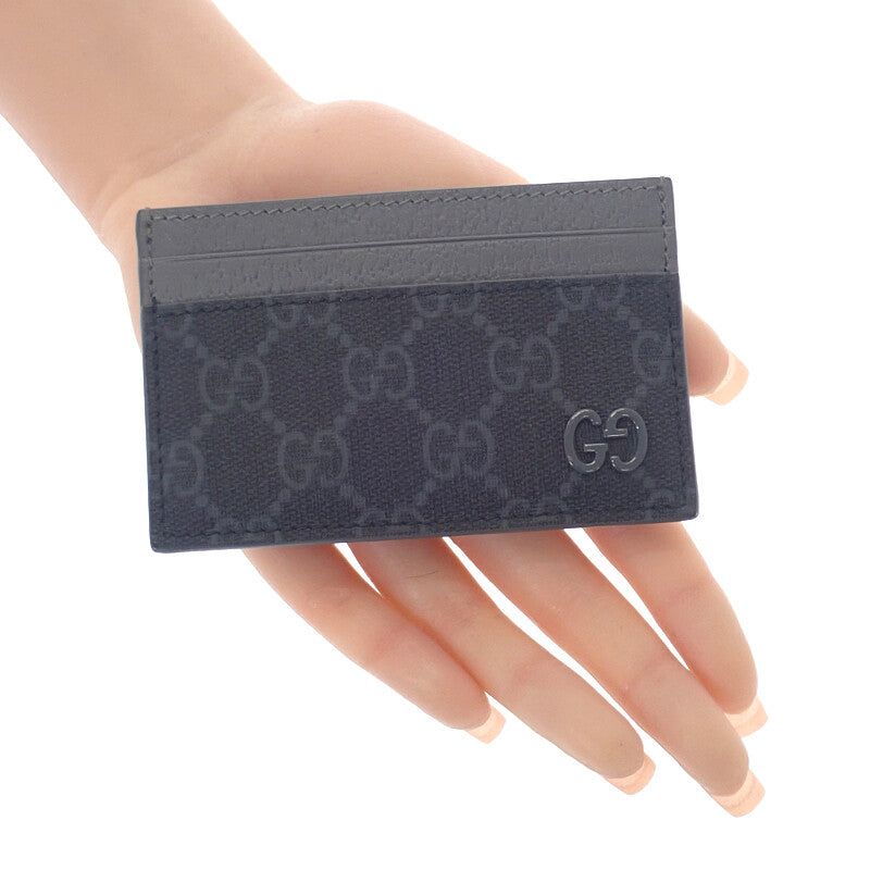 GUCCI Bi-color GG 768248 FACQC 1048 Card Case GG Supreme Canvas Black Men's Women's [Used] [A Rank]