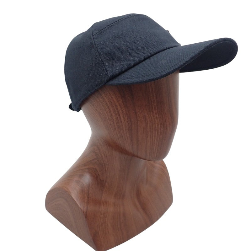 ルイヴィトン LOUIS VUITTON アエログラム M77125 キャップ コットン レザー キュプラ ブラック メンズ【中古】【Aランク】