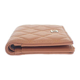 シャネル CHANEL クラシック スモールウォレット AP3388 コインケース グレインカーフレザー キャビアスキン キャメル シルバー金具 レディース【中古】【Aランク】