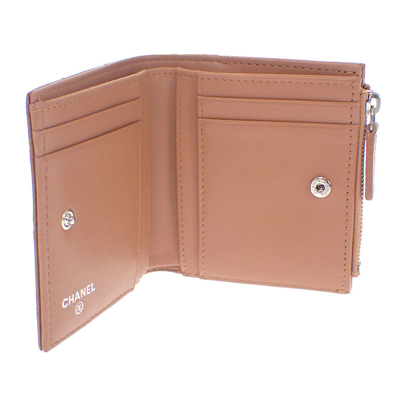 シャネル CHANEL クラシック スモールウォレット AP3388 コインケース グレインカーフレザー キャビアスキン キャメル シルバー金具 レディース【中古】【Aランク】