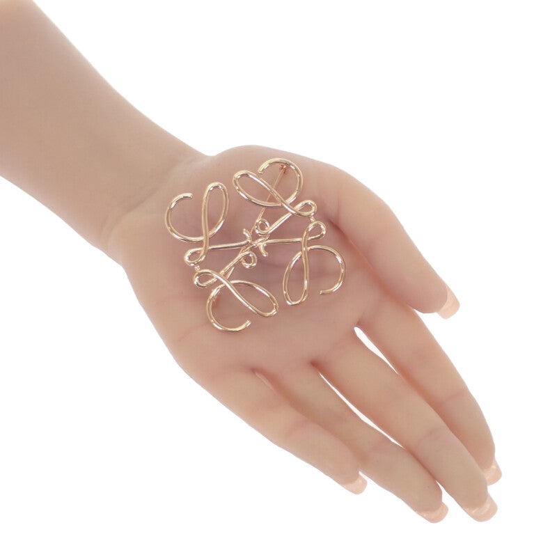 ロエベ LOEWE アナグラム 111.27.027 ブローチ メタル ピンク ローズゴールド レディース【中古】【ABランク】