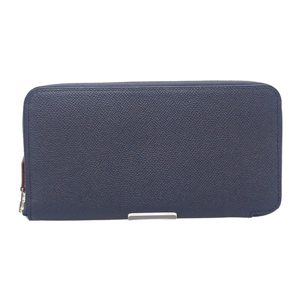 エルメス HERMES アザップ シルクインロング 長財布 ヴォーエプソン シルク ネイビー ブルーインディゴ バレニア レディース メンズ【中古】【Aランク】