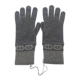 エルメス HERMES ヘヴン グローブ M H232006G_G1S 手袋 カシミヤ ポリウレタン シャルボン グレー レディース【中古】【SAランク】