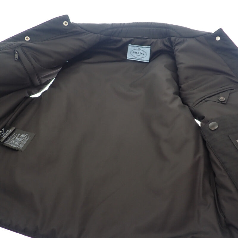 プラダ PRADA Re-Nylon 40 291998_S212_11FC ダウンベスト ナイロン ブラック シルバー金具 レディース【中古】【Aランク】
