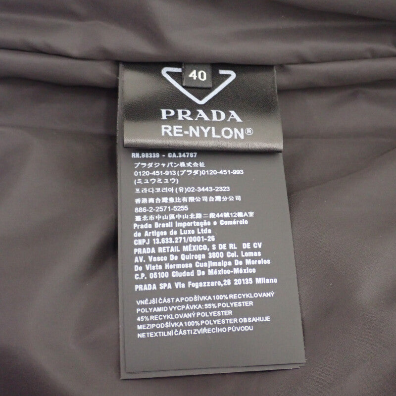 プラダ PRADA Re-Nylon 40 291998_S212_11FC ダウンベスト ナイロン ブラック シルバー金具 レディース【中古】【Aランク】