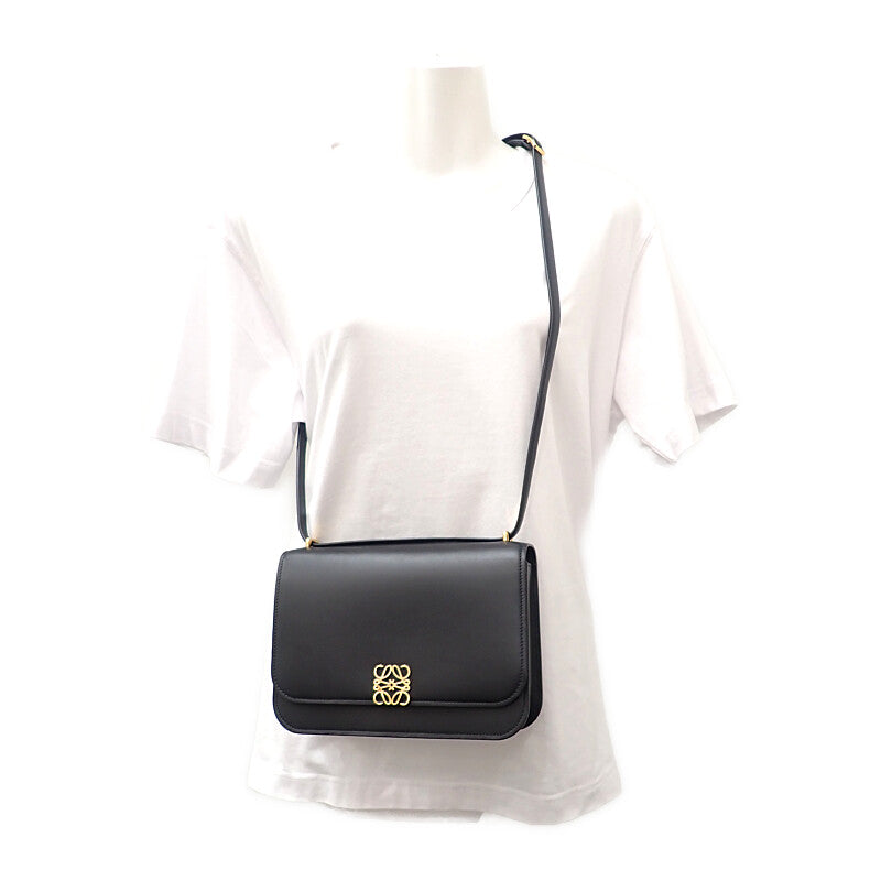 ロエベ LOEWE ゴヤ バッグ ミディアム A896N01X03 ショルダーバッグ カーフ ブラック ゴールド金具 レディース【中古】【ABランク】