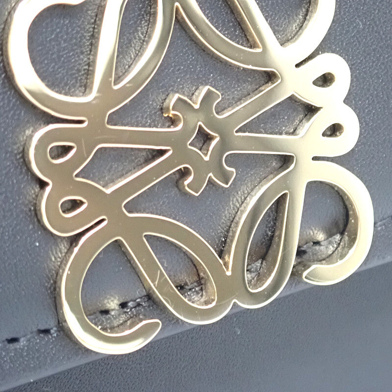 ロエベ LOEWE ゴヤ バッグ ミディアム A896N01X03 ショルダーバッグ カーフ ブラック ゴールド金具 レディース【中古】【ABランク】