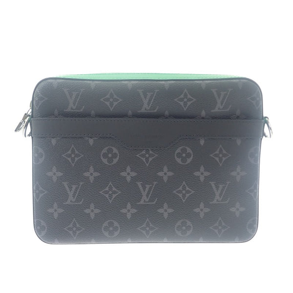 ルイヴィトン LOUIS VUITTON トリオ メッセンジャー M26052 ショルダーバッグ モノグラムエクリプスキャンバス ブラック バンブーグリーン メンズ【中古】【Aランク】