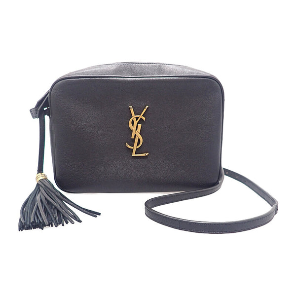 サンローラン SAINT LAURENT ルーカメラバッグ 612542 ショルダーバッグ カーフ ブラック ゴールド金具 レディース【中古】【ABランク】