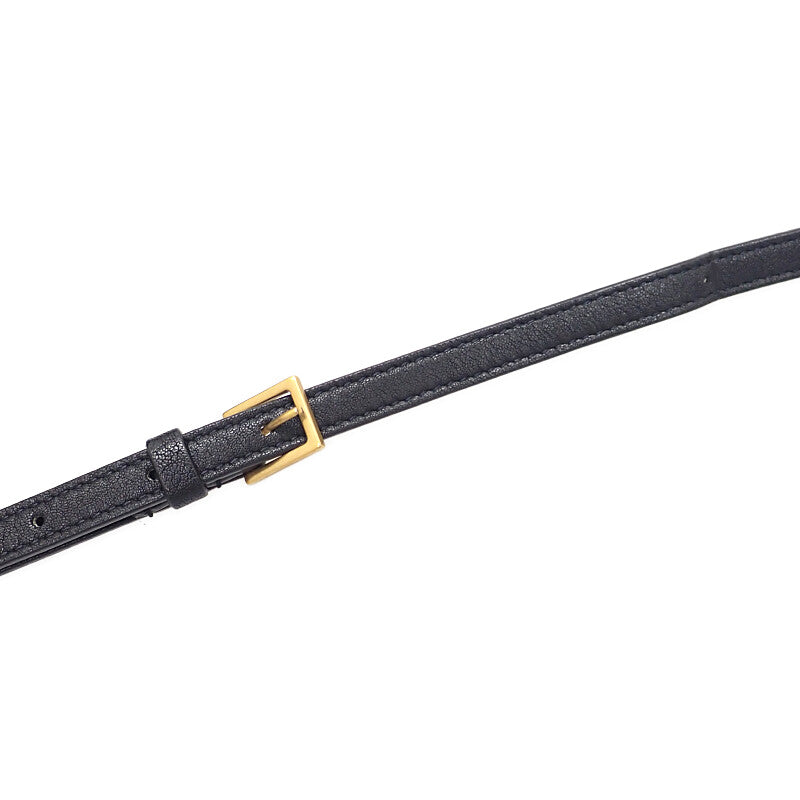 サンローラン SAINT LAURENT ルーカメラバッグ 612542 ショルダーバッグ カーフ ブラック ゴールド金具 レディース【中古】【ABランク】