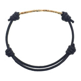 ミュウミュウ MIUMIU ロゴ レザー 5IB4012F33 ブレスレット メタル レザー ナッパレザー ゴールド ブラック レディース【中古】【Aランク】