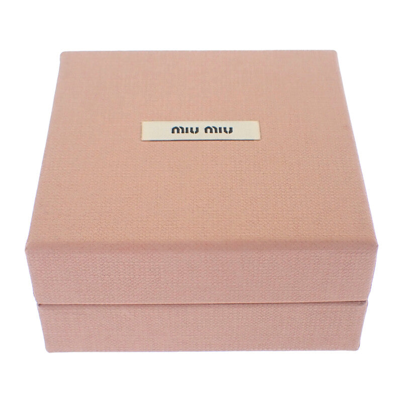 ミュウミュウ MIUMIU ロゴ レザー 5IB4012F33 ブレスレット メタル レザー ナッパレザー ゴールド ブラック レディース【中古】【Aランク】