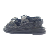 シャネル CHANEL フットベット サンダル G35927 X56140 94305 サンダル グレインカーフレザー キャビアスキン ブラック レディース【中古】【Aランク】