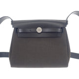 エルメス HERMES エールバッグジップミニ W刻印 ショルダーバッグ ヴァッシュハンター トワルミリタリー ダークブロンズ シルバー金具 レディース【中古】【Aランク】