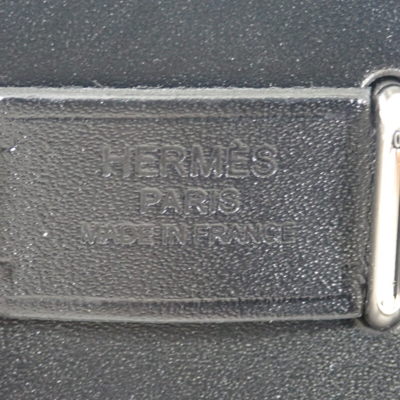 エルメス HERMES エールバッグジップミニ W刻印 ショルダーバッグ ヴァッシュハンター トワルミリタリー ダークブロンズ シルバー金具 レディース【中古】【Aランク】