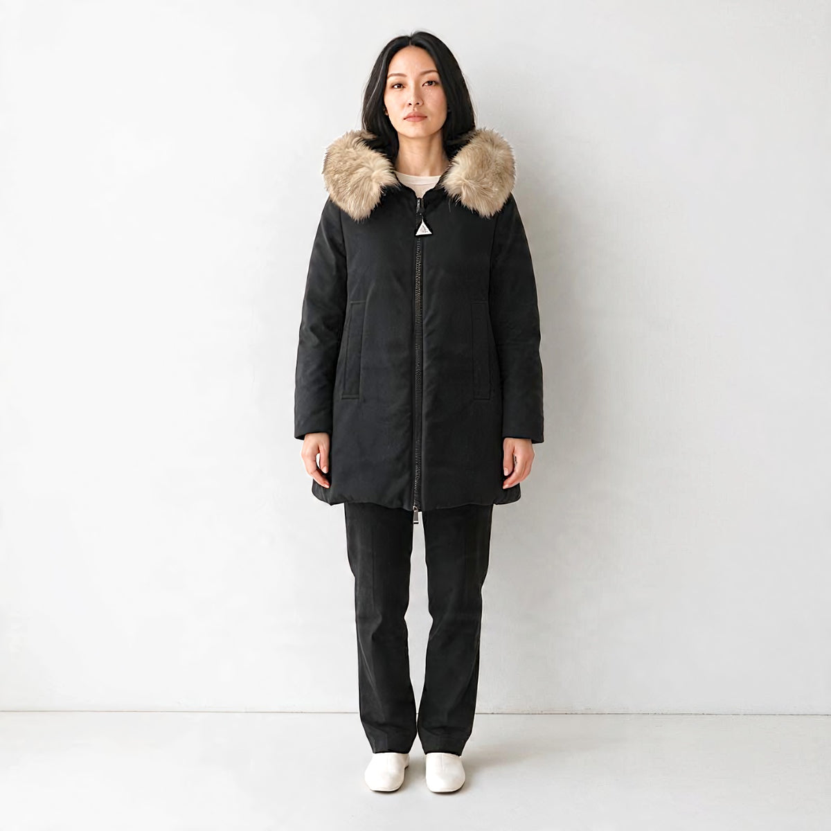 MONCLER BLAVET Down Jacket Polyester Cotton Down 90%/Feather 10% Black Women's [Used] [A Rank]