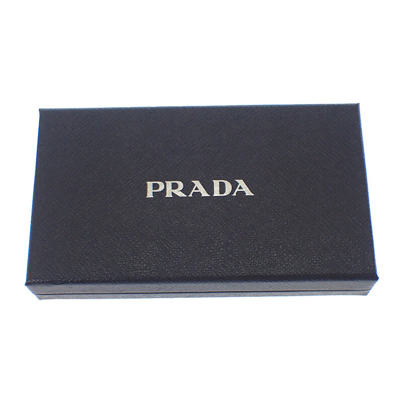 プラダ PRADA iPhone15 Pro Maxケース 2ZH183 QHH F0002 携帯・スマホアクセサリー サフィアーノ ブラック シルバー金具 レディース メンズ【中古】【Aランク】