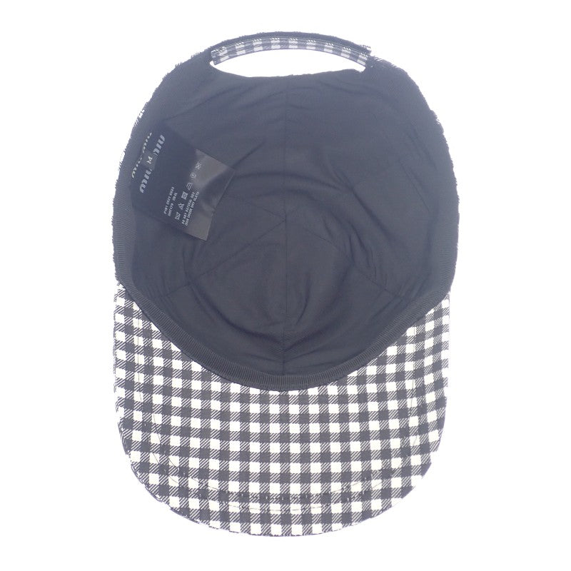 ミュウミュウ MIUMIU ベースボールキャップ 5HC179 2B4L F0967 キャップ シルク ブラック レディース【中古】【Aランク】