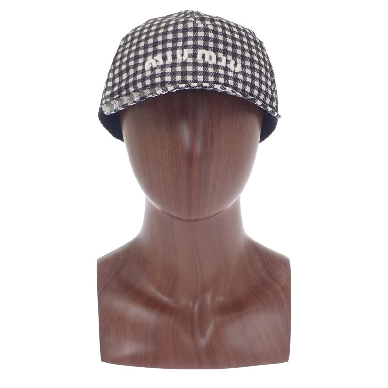 ミュウミュウ MIUMIU ベースボールキャップ 5HC179 2B4L F0967 キャップ シルク ブラック レディース【中古】【Aランク】