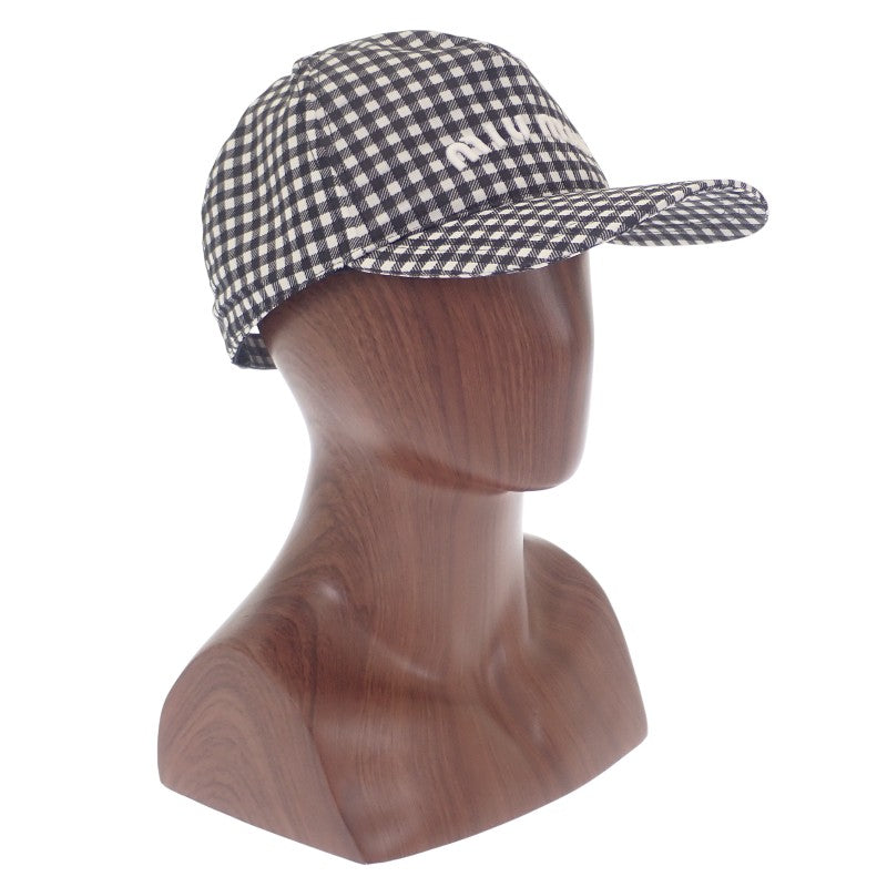 ミュウミュウ MIUMIU ベースボールキャップ 5HC179 2B4L F0967 キャップ シルク ブラック レディース【中古】【Aランク】