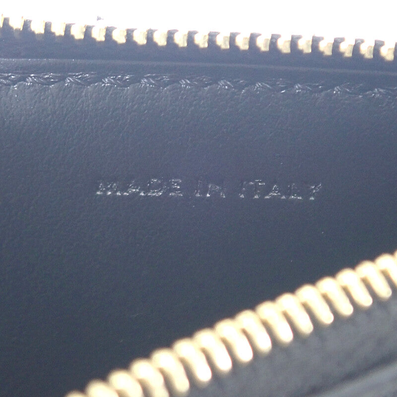 セリーヌ CELINE カードホルダー トリオンフ チャーム 10M083FVO.38NO カードケース カーフ ブラック ゴールド金具 レディース【中古】【Aランク】