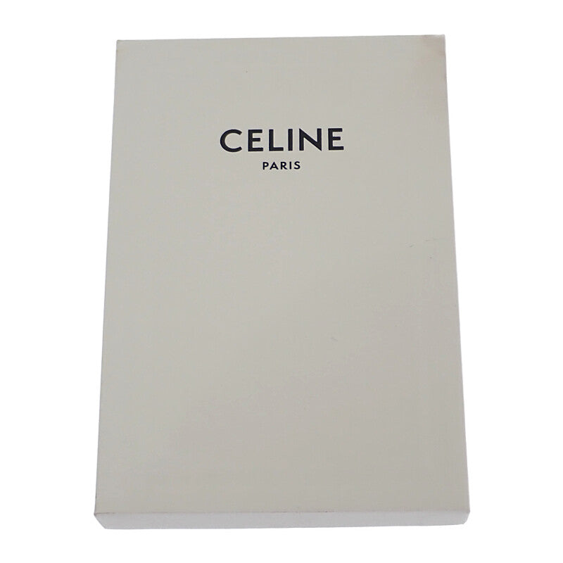 セリーヌ CELINE カードホルダー トリオンフ チャーム 10M083FVO.38NO カードケース カーフ ブラック ゴールド金具 レディース【中古】【Aランク】